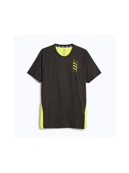 Футболка тренувальна PUMA Fit Triblend Ultrabreathe puma black/yellow burst чорна