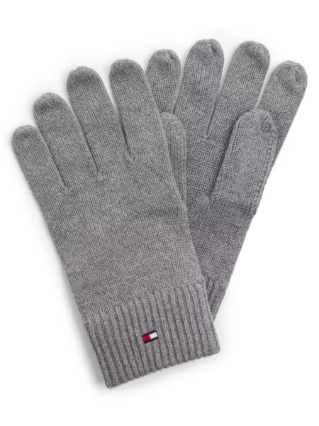 Rękawiczki z mieszanki bawełny i kaszmiru Tommy Hilfiger szare