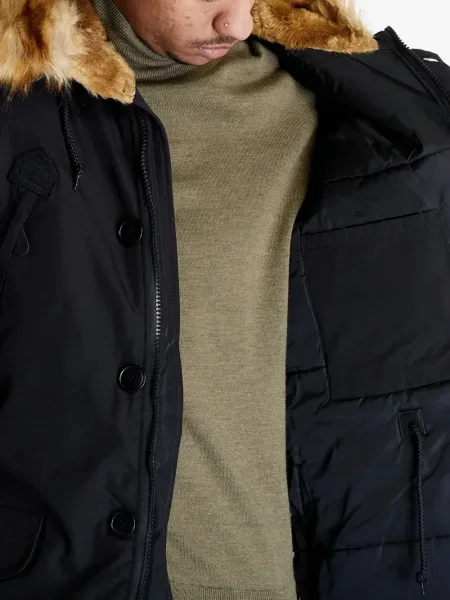 Geacă Alpha Industries cu glugă negru