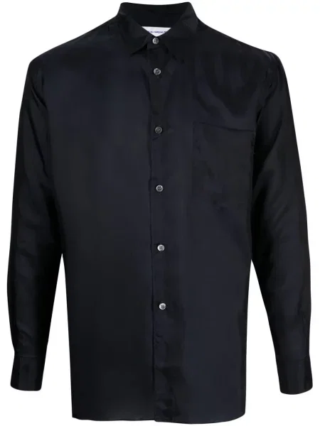 Długa kołnierzykowy koszula Comme Des Garcons Shirt z długim rękawem niebieska