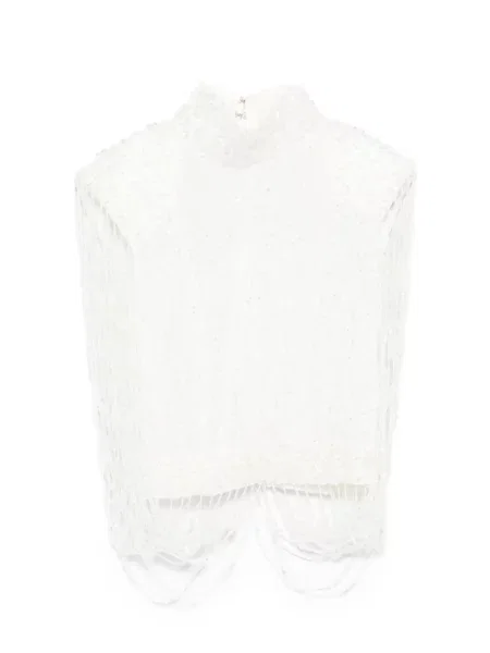 Bluză M.marquise cu franjuri alb