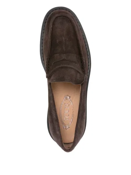 Pantofi loafer Tod's din piele de căprioară maro