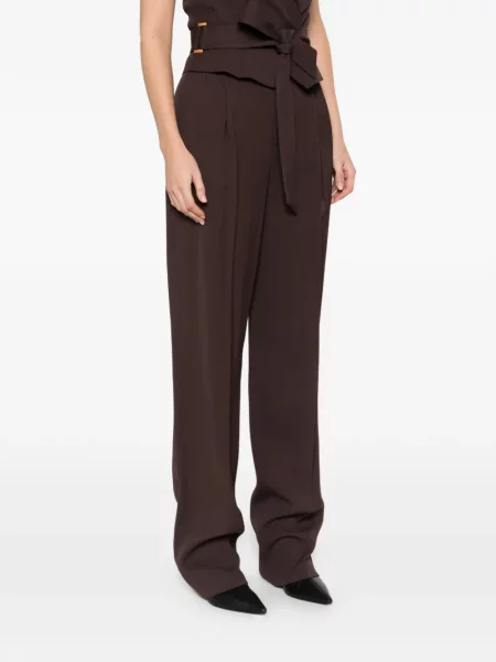 Pantaloni Elisabetta Franchi plisate maro