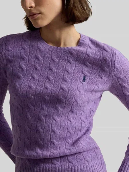 Sweter w kroju regular fit z mieszanki wełny i kaszmiru JULIANNA' Polo Ralph Lauren fioletowy
