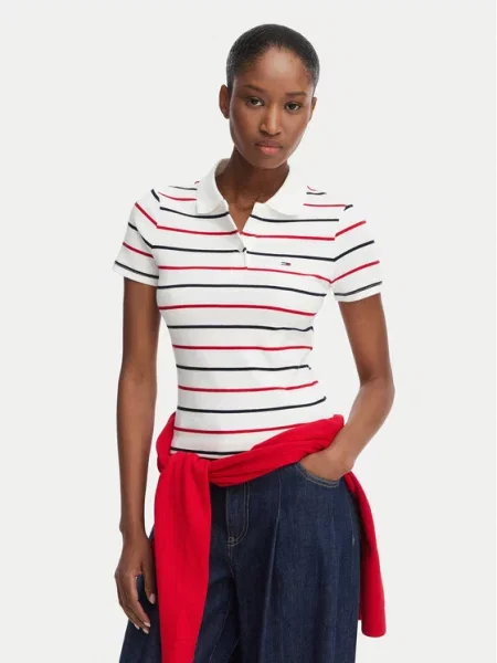 Tommy Jeans Polo marškinėliai balta