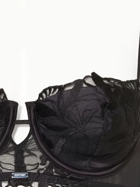 Calvin Klein Podprsenka Balconette Ck Black Floral Lace černá