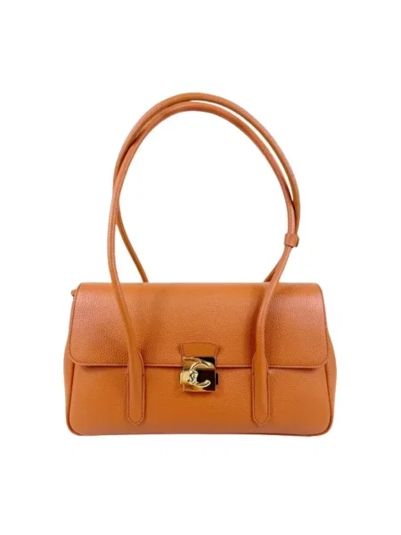 Torebka Coccinelle skórzana pomarańczowa