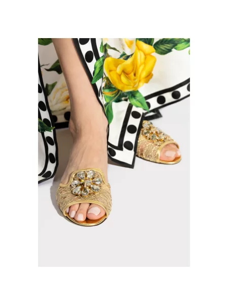 Klapki Dolce And Gabbana żółte