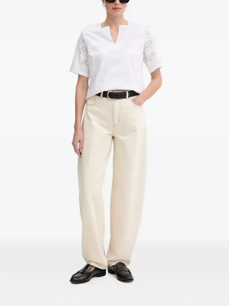 Top Joop! cu broderie alb