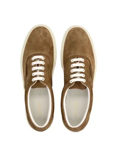 Sneakersy Tom Ford skórzane brązowe