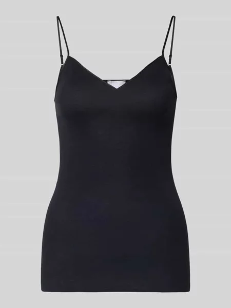 Podkoszulka o kroju slim fit z cienkimi ramiączkami Hanro czarna