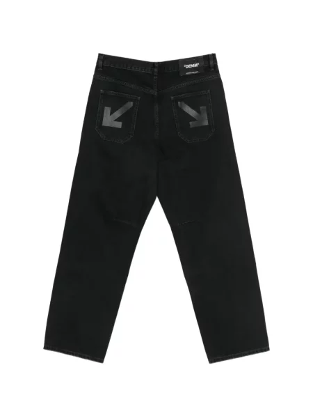 Blugi drepți Off-white cu imagine alb