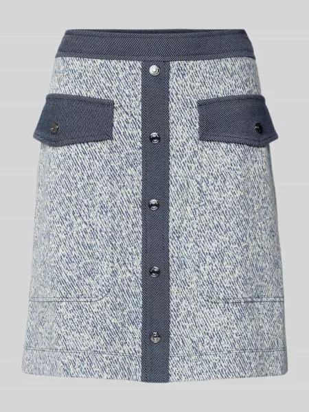 Spódnica do kolan z mieszanki Marc Cain granatowa