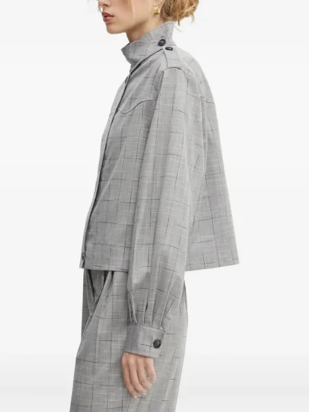 Geacă Bruuns Bazaar în carouri gri