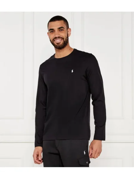 Pijama tricou mânecă lungă Polo Ralph Lauren lung negru