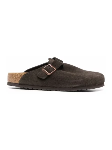 Klapki Birkenstock skórzane brązowe