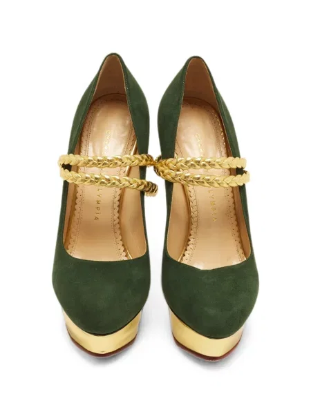 Pantofi cu toc Charlotte Olympia cu platformă verde