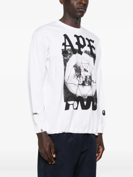 Tricou A Bathing Ape® cu imagine alb