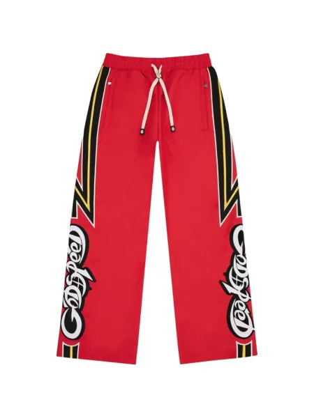 Běžecké stahovací šňůrka grafický kalhoty Godspeed červené