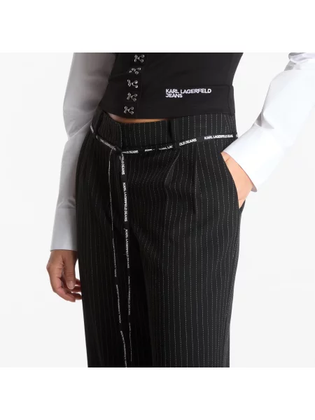 Παντελόνια Karl Lagerfeld Jeans Pinstripe Tailored Pant Yarn Dyed Pinstripe M λευκό