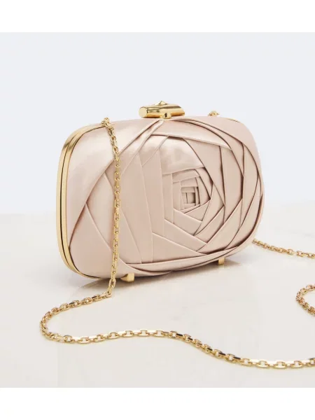 Geantă plic Roger Vivier din satin roz