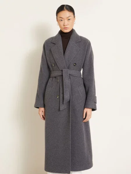 Max Mara Kabát Cadmio S Kašmírem šedá