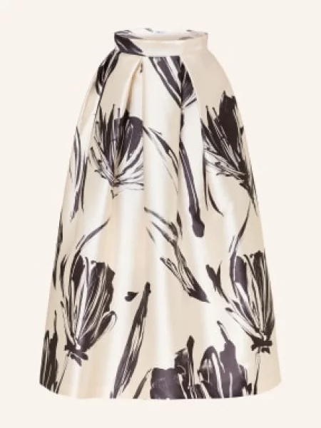 Lunatica Milano Satynowa Spódnica Pinselstrich beige czarna