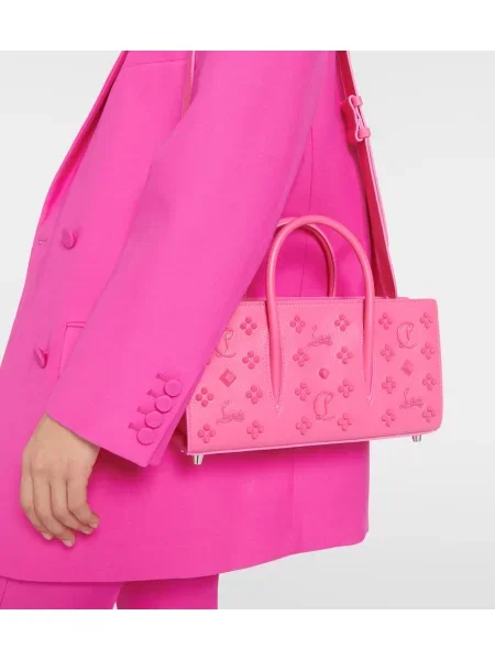Geanta de piele Christian Louboutin din piele roz