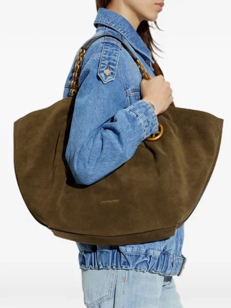 Geantă Michael Michael Kors din piele cu volane roz
