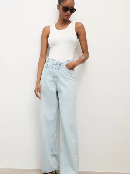 Answear.LAB blugi wide leg de damă albastru