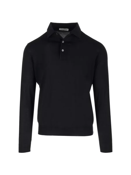 Lung tricou polo Al Duca D’aosta 1902 tricotate negru