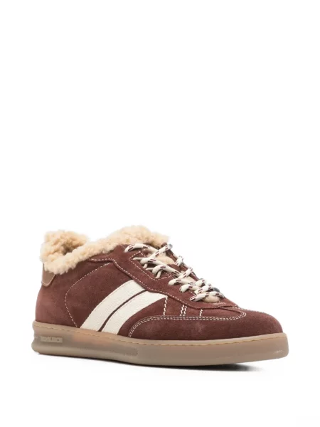 Sneakerși Woolrich din piele de căprioară maro