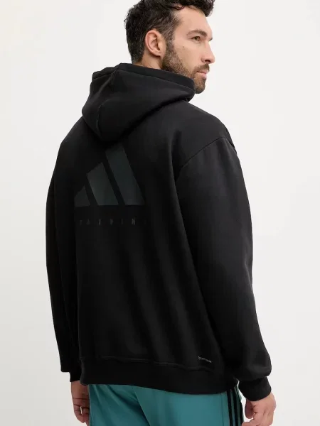 Однотонный свитер Adidas Performance с капюшоном черный