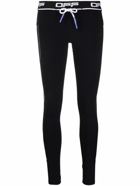 Leggings Off-white cu autograf alb