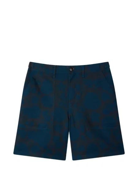 Pantaloni scurți Ps Paul Smith cu model floral cu perforații albastru