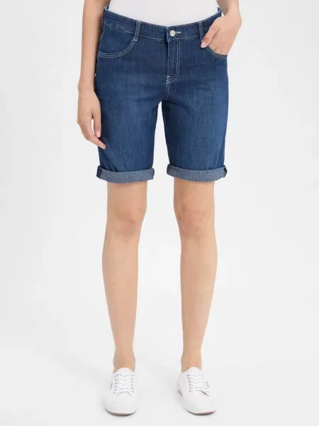 MAC Dżinsowe bermudy czyste na lato Kobiety jednolity niebieski