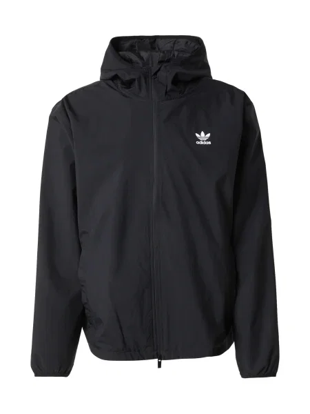 ADIDAS ORIGINALS Prehodna jakna ESSENTIALS črna bela