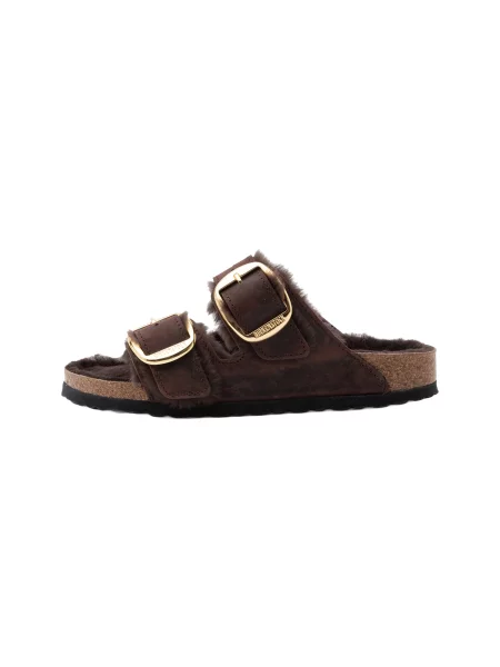 Saboți Birkenstock cu cataramă maro
