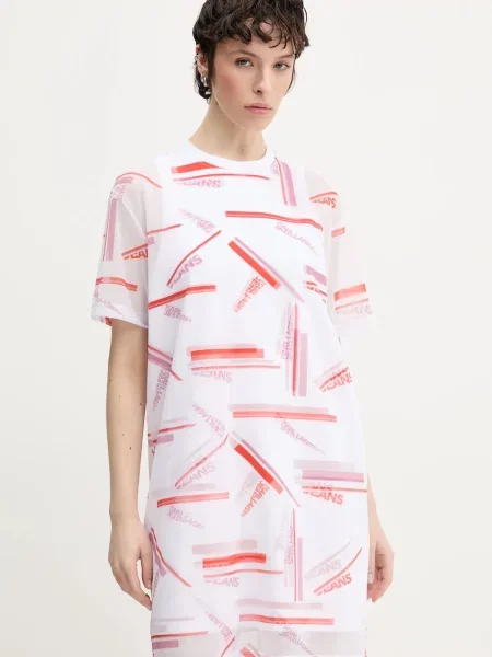 Karl Lagerfeld Jeans rochie mini drept alb