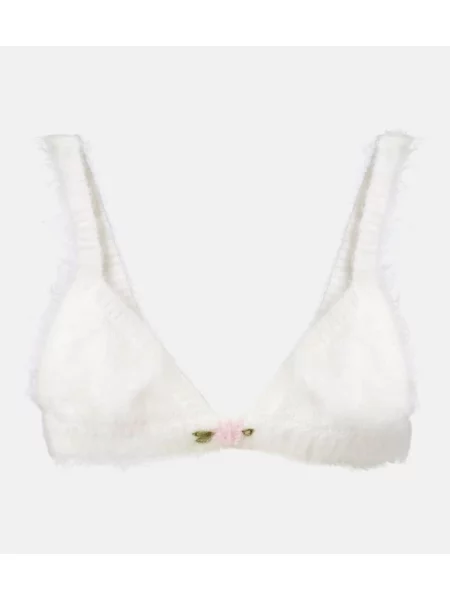 Top Alessandra Rich wełniany biały