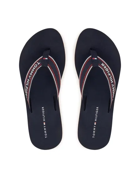 Japonke Tommy Hilfiger Th Corporate Wedge Summer Sandal Mornarsko modra