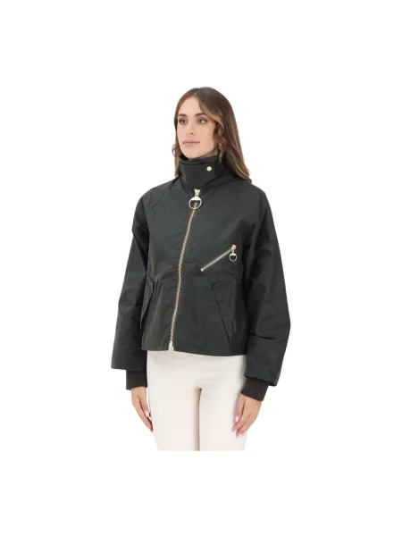 Kroj regular fit kurtka funkcyjna z czystej bawełny Barbour oliwkowa