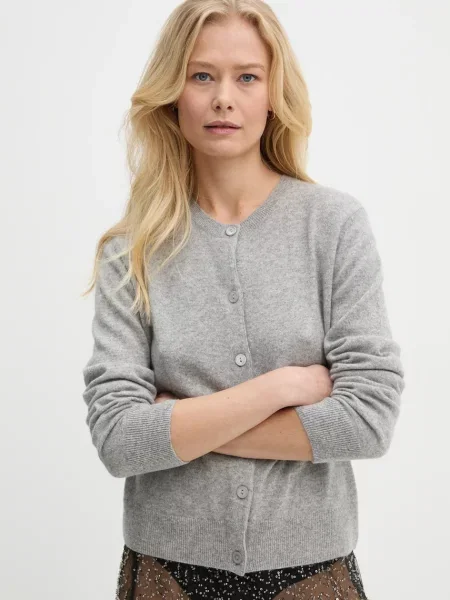 Samsoe Samsoe cardigan din lana SABOSTON light gri