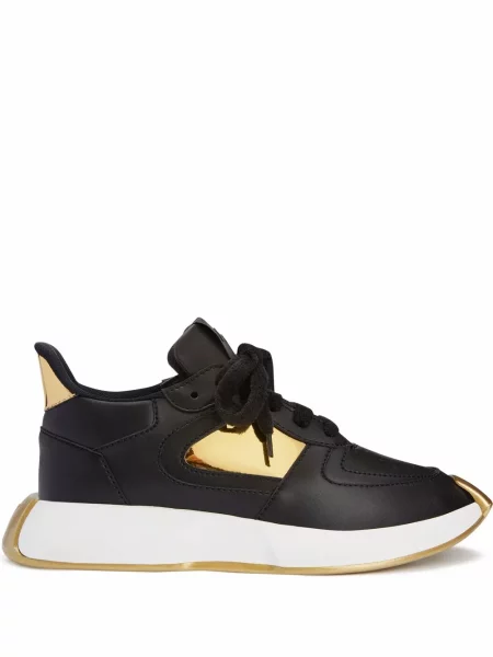 Sneakerși Giuseppe Zanotti cu șireturi din dantelă negru