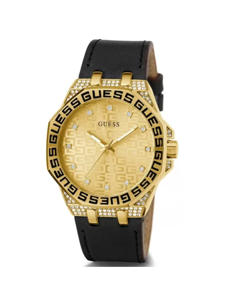 Zegarek Guess skórzany żółty