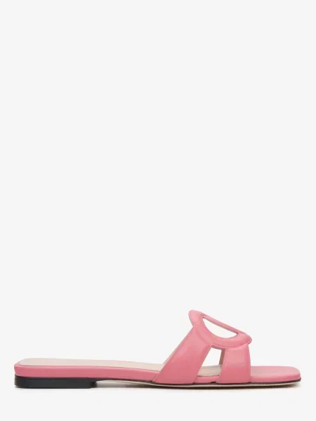 Кожаные шлепанцы Evaluna розовые