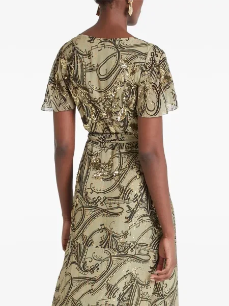 Макси рокля Temperley London зелено