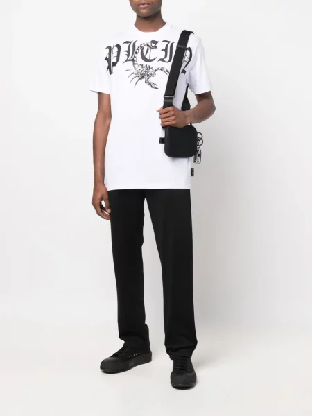 Raštuotas marškinėliai Philipp Plein balta