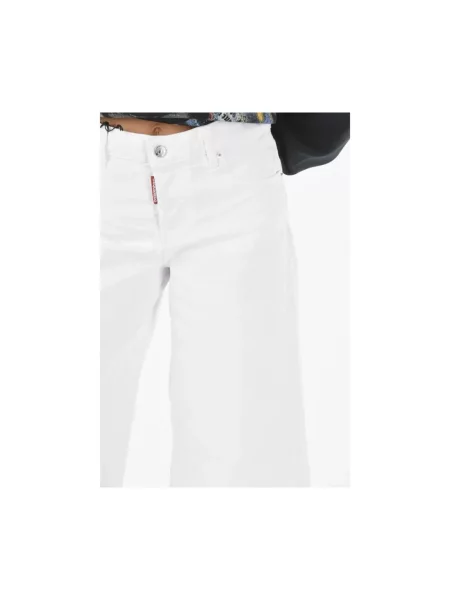 Szerokie jeansy Dsquared2 białe