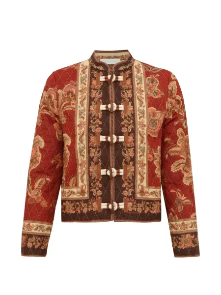 Matlasat geacă bomber Zimmermann cu model floral cu imagine roșu